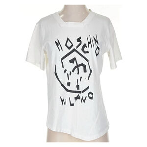 Moschino Couture White & Black Print Short Sleeve T-Shirt Women's Size 8